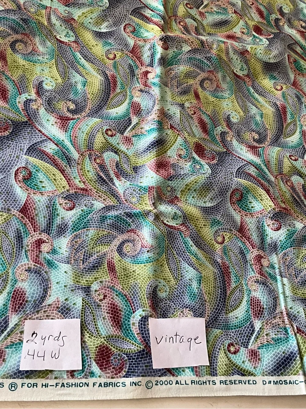 Quilting Sewing Fabric Lot Vintage 2000 Timeless Treasures Bird Geometric Pastel